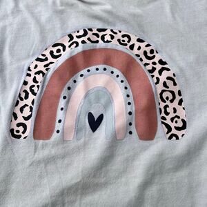 Canvas by Bella & Canvas T-shirt.  Tan with leopard rainbow. Women's size XL